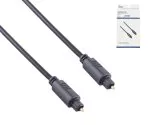 DINIC Toslink-kabel, 4 mm Ø, PVC-stik, guldbelagte kontakter, sort, længde 1,00 m, DINIC-boks